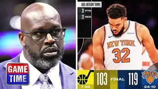 NBA Gametime reacts to NY Knicks beat Jazz 119-103 for 9th straight win: Karl-Anthony Towns 31 Pts