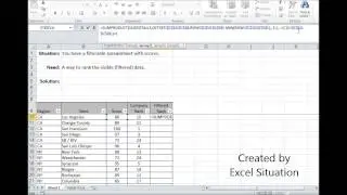 Excel rank visible (filtered) data