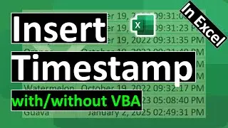 How to Insert Timestamp in Excel