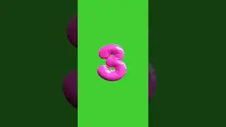 Pink Balloon 3D Numbers Countdown with Voice Over | GREEN SCREEN #countdown #countdown10seconds