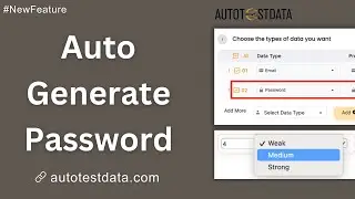 Auto Generate Password along with other data types like email, phone etc | Fake TestData generator