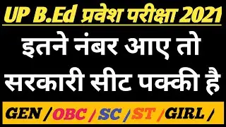 B.ed Entrance Exam 2021 Expected Cut Off/UP Bed 2021 Cutoff/B.ed 2021 Cut Off For Government College