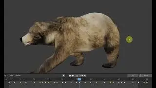 BLENDER 2.93 Проба анимации медведя