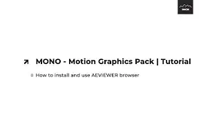 How to install and use AEVIEWER | MONO - Motion Graphics Pack | After Effects