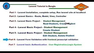 6 Laravel Bangla Tutorial Part   6 Laravel Form Validation Serverside +Client Side