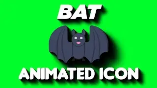 🦇 Animated Bat Icon on Green Screen - Free to Use!