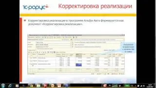 Учет корректировок реализации и поступления запчастей и автомобилей в программе 