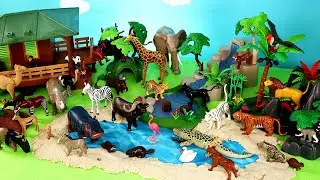 Fun Safari Dioramas for Playmobil Animal Figurines - Learn Animal Names