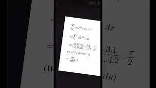 Integral sin^100 x from 0 to pi #math