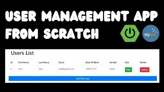 #1 | User Management App | CRUD | Spring Boot | JPA | Hibernate | MySQL | Thymeleaf | Bootstrap