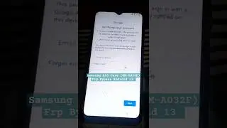 Samsung A03 Core (SM-A032F) Frp Bypass Android 13 | Samsung A03 Google Account Unlock 