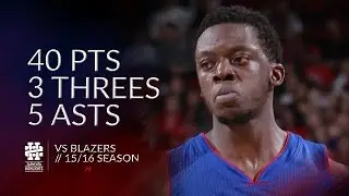 Reggie Jackson 40 pts 3 threes 5 asts vs Blazers 15/16 season