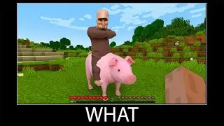 Minecraft wait what meme part 381 realistic Villager and Pig