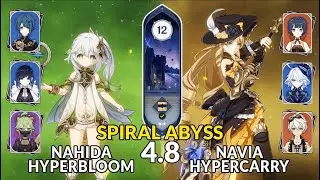 New 4.8 Spiral Abyss│Nahida Hyperbloom & Navia Hypercarry | Genshin Impact Floor 12