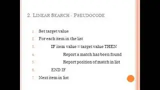 LO4 Notes Linear Search