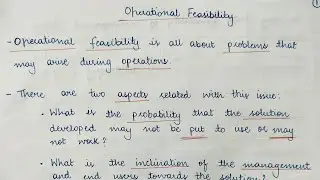 Feasibility Study: Operational Feasibility