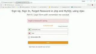 Login form with remember me concept in php and MySQL using Ajax part6
