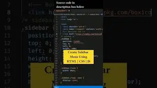 Create Sidebar Menu Using HTML | CSS | JS