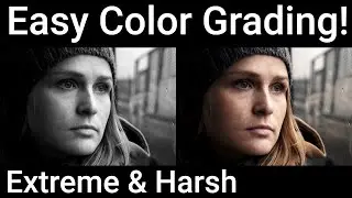 After Effects Color Grading Tutorial - EXTREME & Harsh Color! NO PLUGINS! - 100% After Effects!