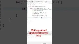 find the smallest and largest number in array #array #apnaengineer #java #javaprogramming #subscribe