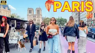 Paris, France 🇫🇷 - Paris Walk 4K 🍁, Autumn Season Grand Tour, With Captions!