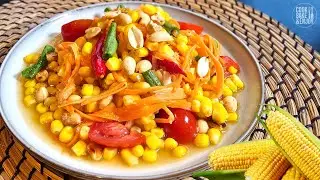 Thai Corn Somtam - spicy salad quick and easy for corn lovers in just 10 minutes