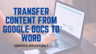 Transfer From Google Doc to MS Word Online