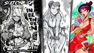 🥵REIQ SKETCHBOOK🔥 INBETWEEN  book preview sexy anime manga girls & Street Fighter art