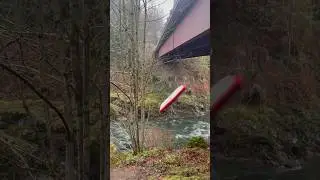 Launching my raft off a 50 foot plus bridge GONE WRONG!