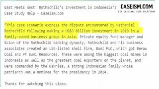 East Meets West: Rothschild’s Investment in Indonesia’s Bakrie Group Case Study Help - Caseism.com