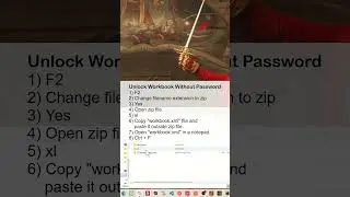 Unprotect the excel workbook if forgot the password - Excel Tips and Tricks - Detail Explanation