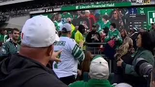 Fan returns Eagles 3rd-string QB Tanner McKee's first TD pass!