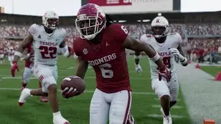 Oklahoma vs Temple - NCAA Football 8/29/24 Full Game Highlights (College Football 25 Sim)