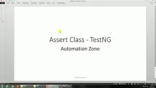 Assert Method - TestNG Tutorial 6