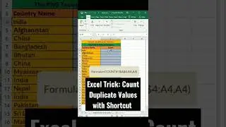 Excel Trick: Count Duplicate Values with Shortcut