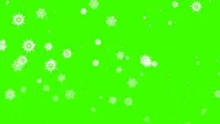 Футаж кружатся крупные снежинки на зеленом фоне/Footage large snowflakes swirl on a green background