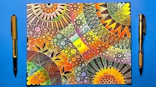 Mesmerizing Circular Zentangle Designs || Captivating Watercolors Zen Doodle Art