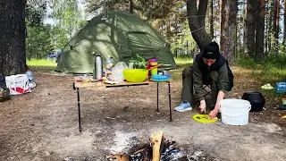 Как вкусно приготовить 😋рыбу.Отдых на природе с ночевкой. Рыбалка 🎣.