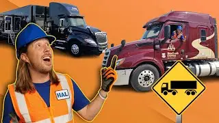 SEMI TRUCKS for Kids | Handyman Hal explores 18 Wheeler Semi Trucks