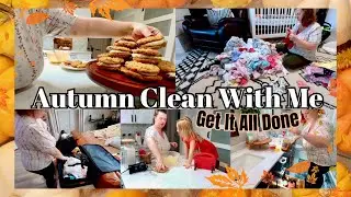 NEW 2024 FALL CLEAN WITH ME 🧼🧺 REAL MOM LIFE CLEANING MOTIVATION ~ clean declutter organize and cook