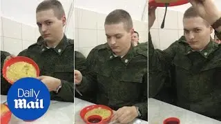 Thats some tough army food soldier! Moscow squaddie shows off nosh - Daily Mail