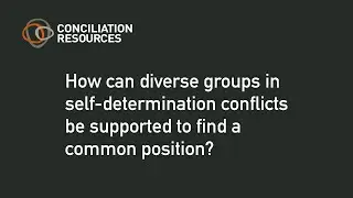 How can diverse groups in self-determination conflicts be supported to find a common position?