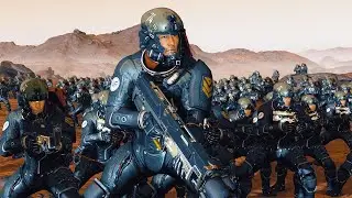 Starfield - U.C. Marines Army VS Spacers Army! - NPC War