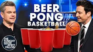 Beer Pong Basketball with Matt Damon | The Tonight Show Starring Jimmy Fallon