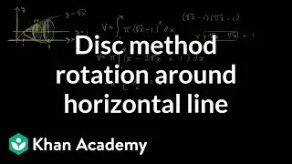 Disc method rotation around horizontal line | AP Calculus AB | Khan Academy