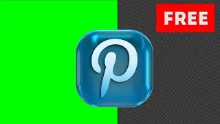 Pinterest icon/logo Animation green screen, alpha channel free download HD