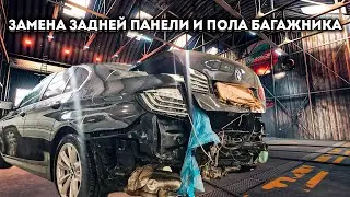 Кузовной ремонт BMW. Подготовка, нанесение герметика примерно под завод и другое.