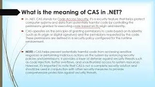 What is the meaning of CAS in  NET