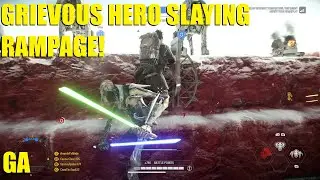 General Grievous going on an absolute rampage even in his shattered armor! - Star Wars Battlefront 2