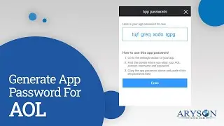 How to Create Third Party App Password & Add Two Step Verification for AOL